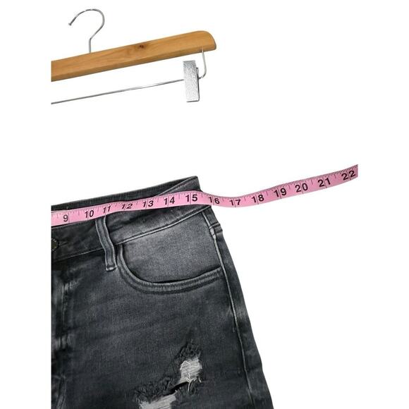 KanCan Gray Grey Distressed High Rise Denim Bermuda Shorts Womens 29 - Picture 5 of 7